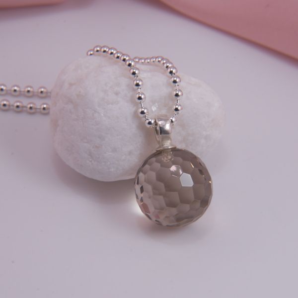 Anhänger Rauchquarz Kugel facettiert